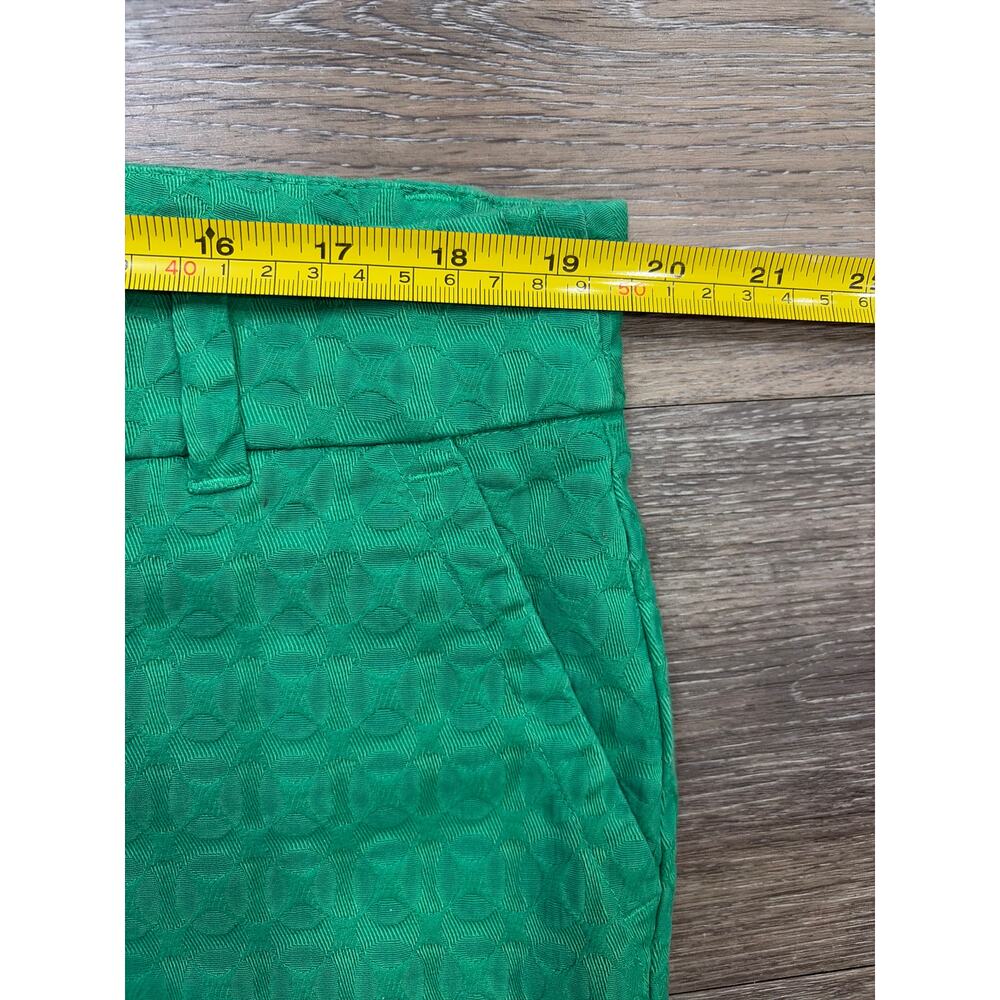 Crown & Ivy Shelby Shorts 16 Green Scallop Hem Textured Preppy - Picture 5 of 6